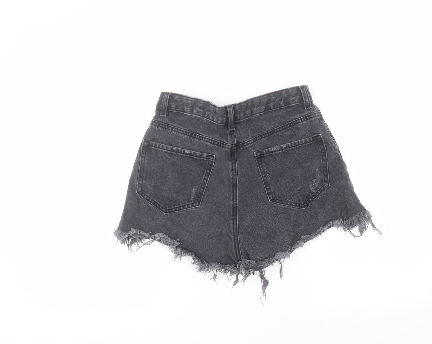 Denim & Co. Womens Black  Cotton Cut-Off Shorts Size 10  Regular