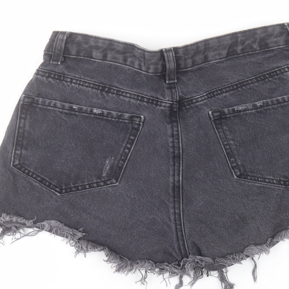 Denim & Co. Womens Black  Cotton Cut-Off Shorts Size 10  Regular