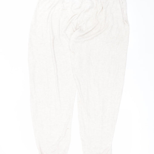 Primark Womens White  Viscose Sweatpants Trousers Size L L28 in Regular