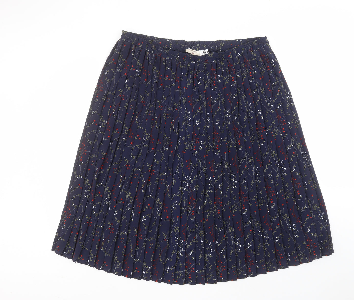 Bonmarché Womens Blue  Polyester Pleated Skirt Size 24