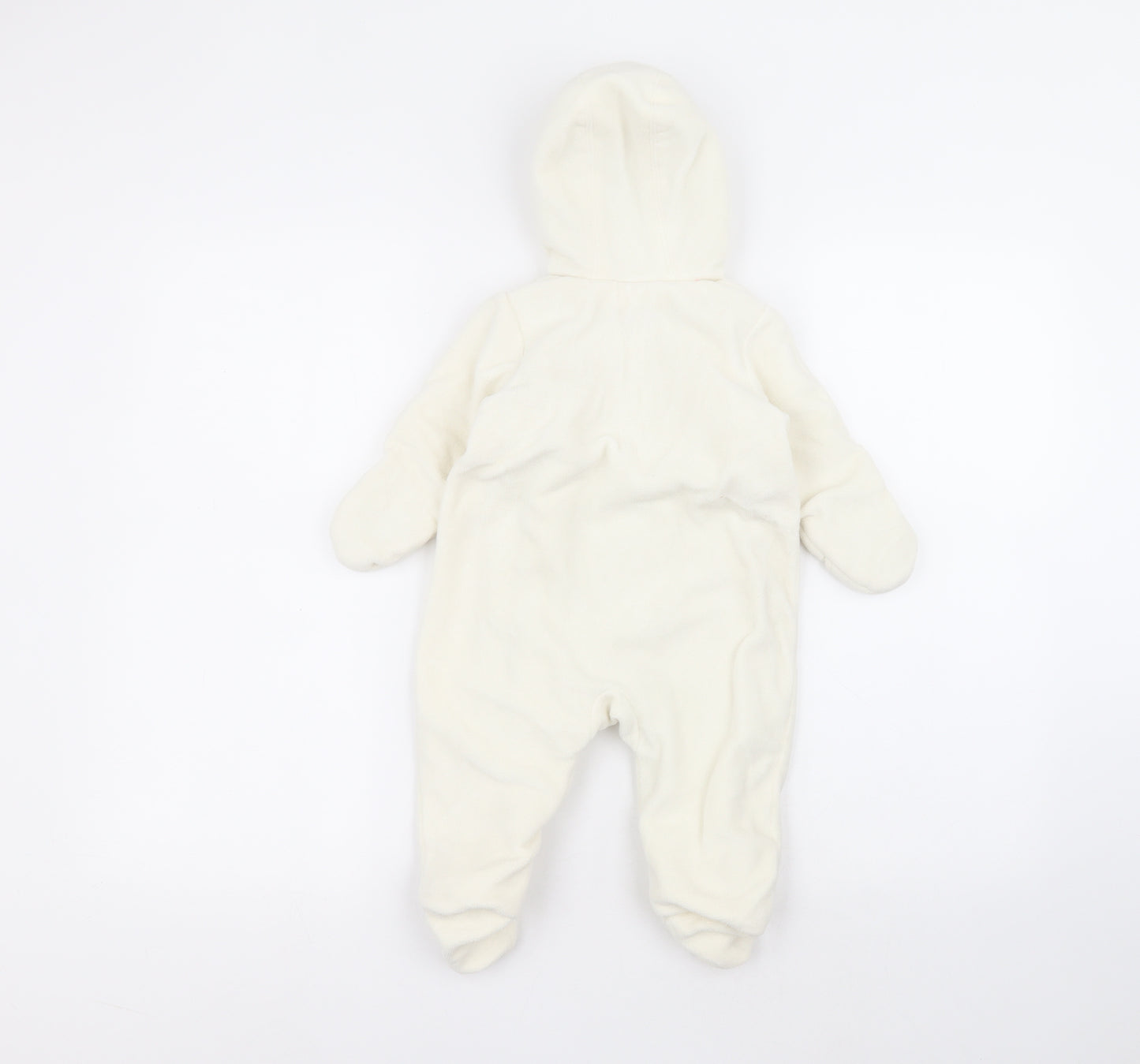 Babys r us Baby White Solid Polyester Babydoll One Piece Size 6-9 Months