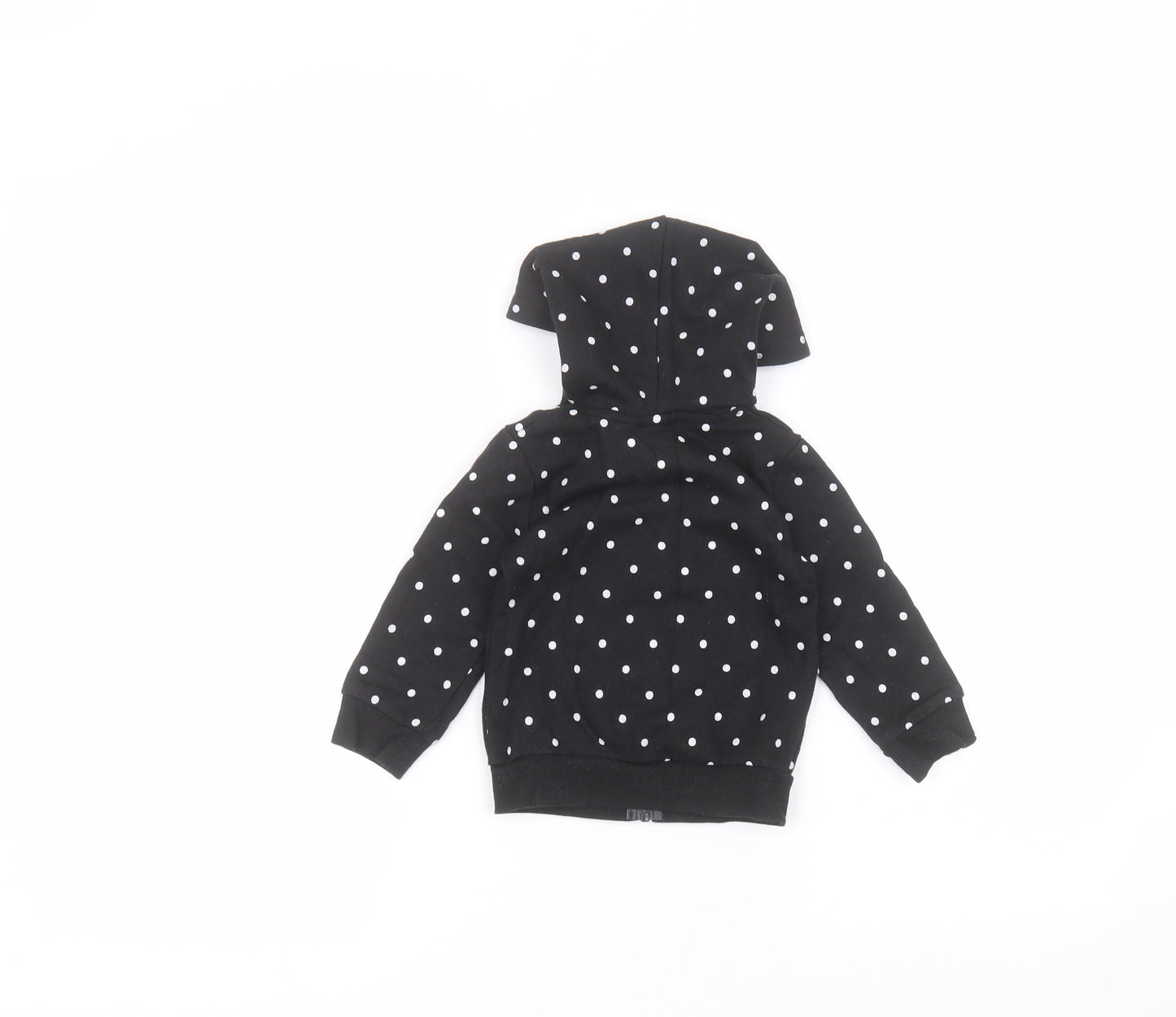 Disney Baby Black Polka Dot Cotton Full Zip Jumper Size 18-24 Months   - Disney