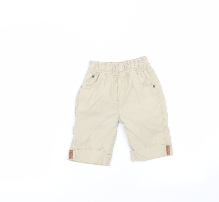 nadia fashion Boys Beige Cotton Bermuda Shorts Size 6 Years Regular