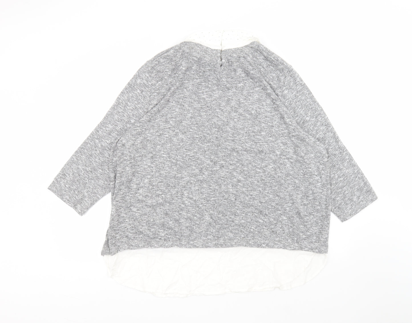 TU Womens Grey  Polyester Basic T-Shirt Size 24 Collared