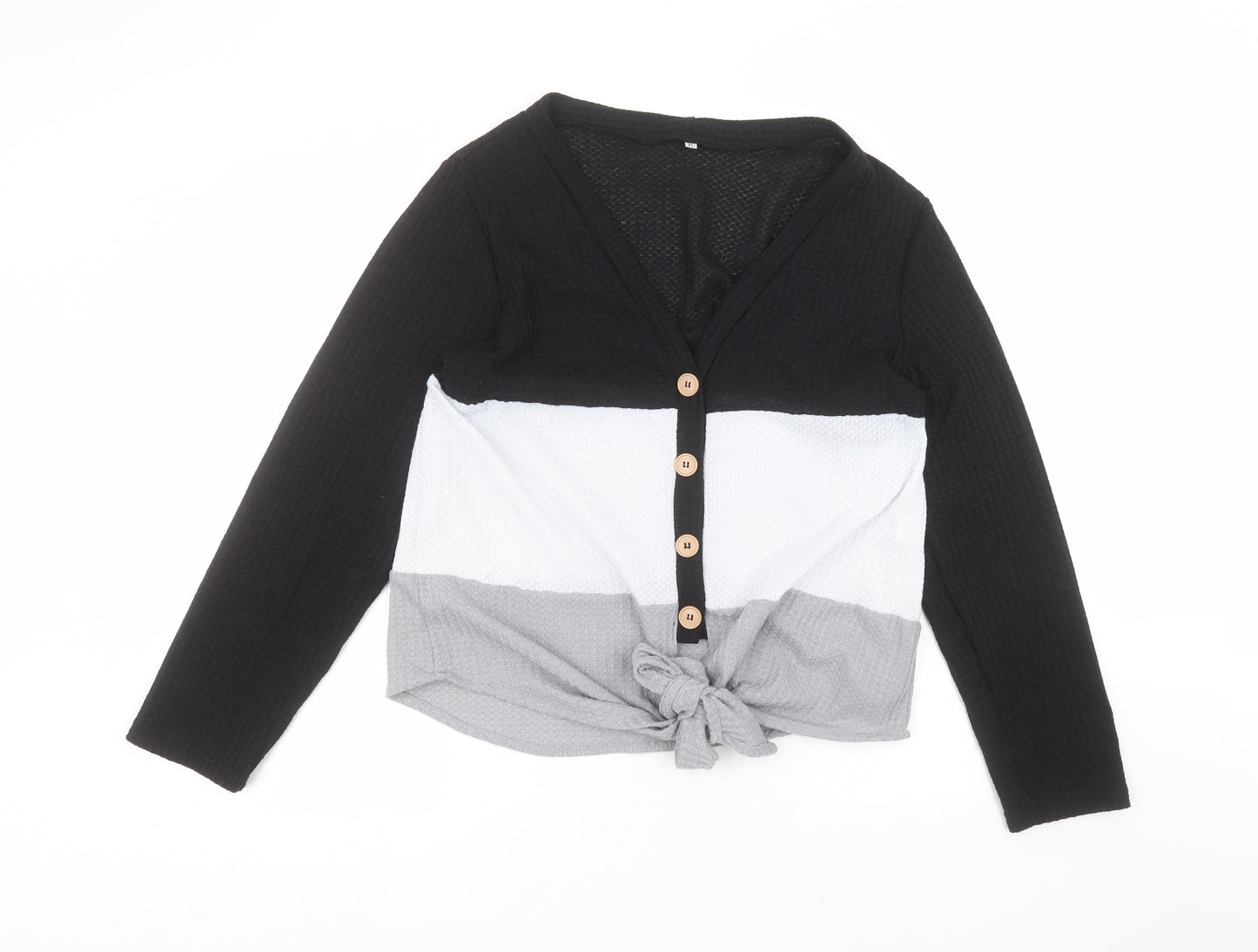 Preworn Womens Black Round Neck  Polyester Pullover Jumper Size XL