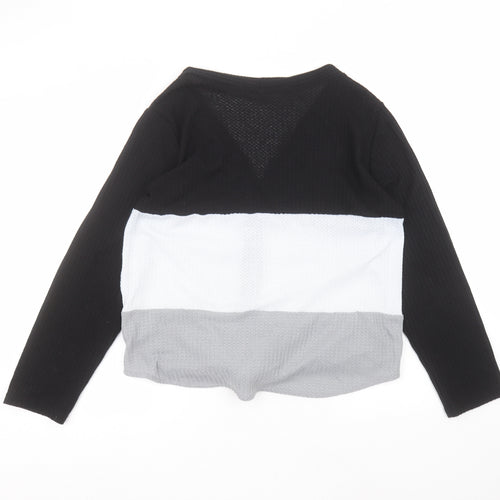 Preworn Womens Black Round Neck  Polyester Pullover Jumper Size XL