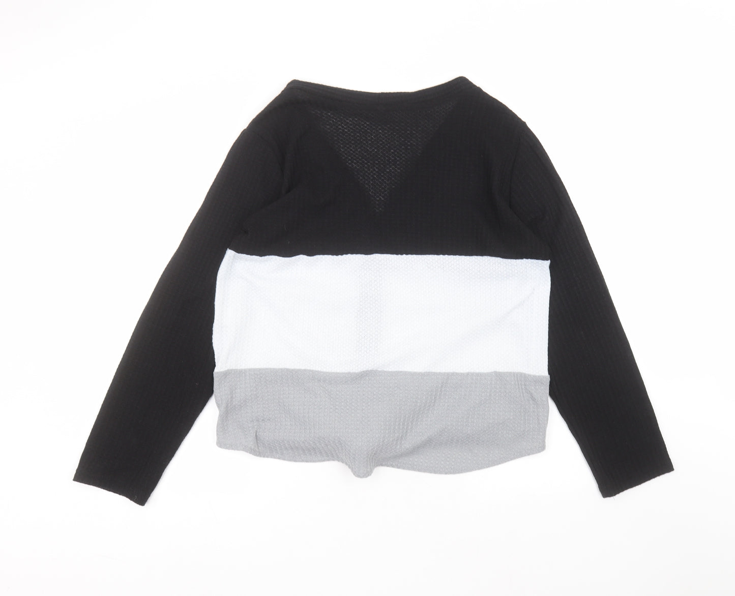 Preworn Womens Black Round Neck  Polyester Pullover Jumper Size XL