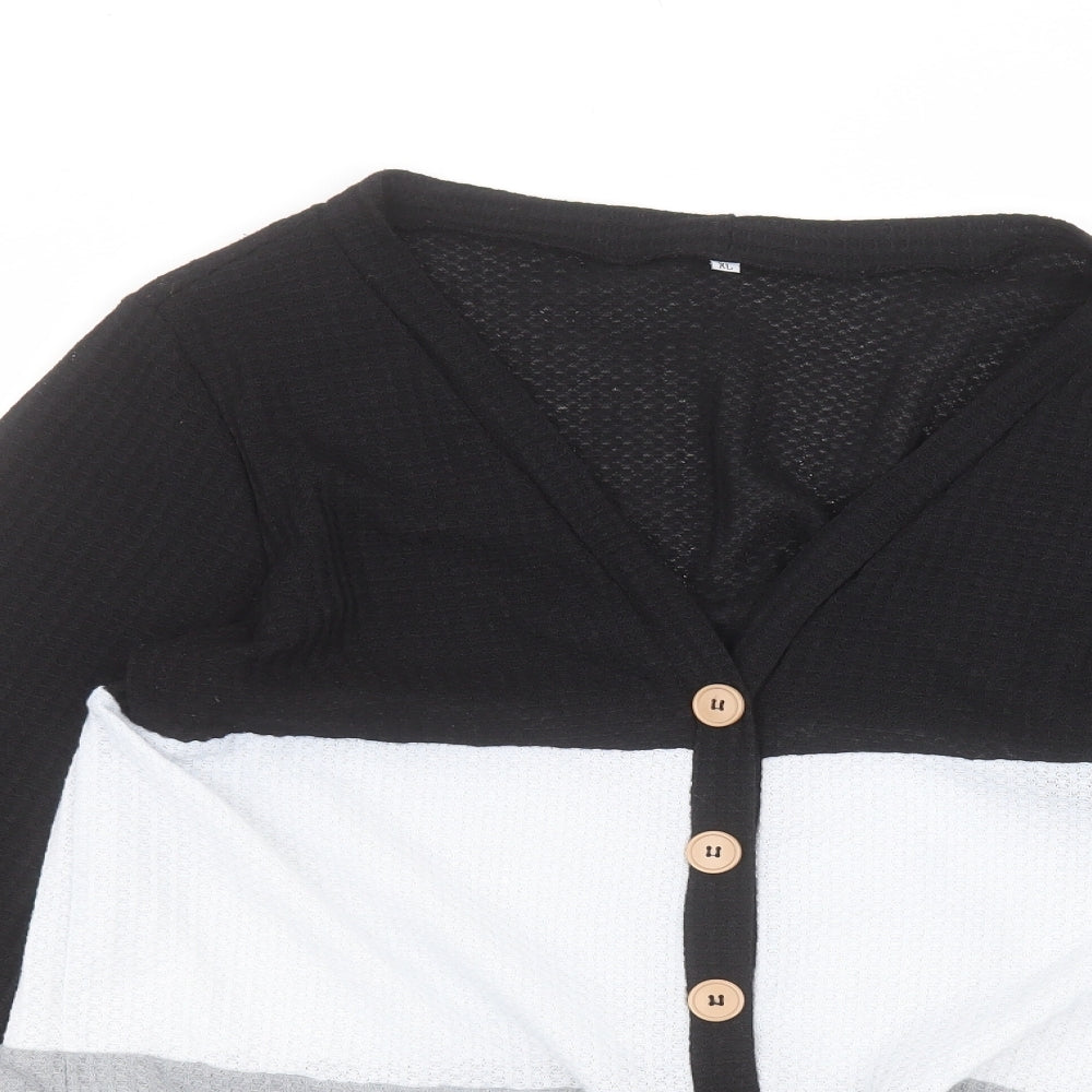 Preworn Womens Black Round Neck  Polyester Pullover Jumper Size XL