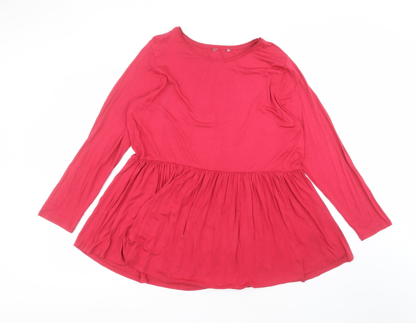 Matalan Womens Pink  Viscose Basic T-Shirt Size 20 Round Neck