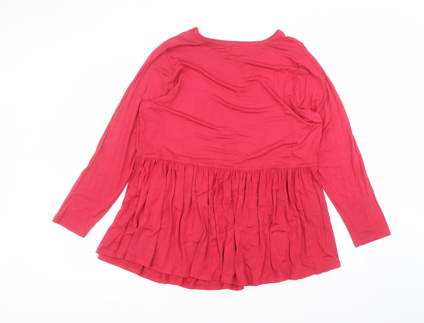 Matalan Womens Pink  Viscose Basic T-Shirt Size 20 Round Neck