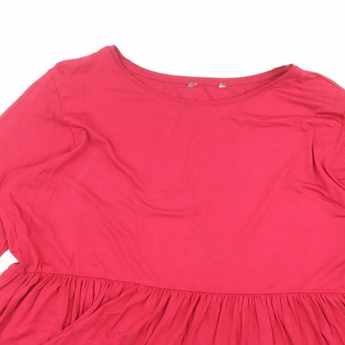 Matalan Womens Pink  Viscose Basic T-Shirt Size 20 Round Neck