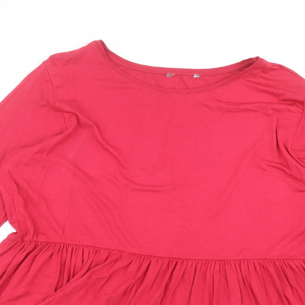 Matalan Womens Pink  Viscose Basic T-Shirt Size 20 Round Neck