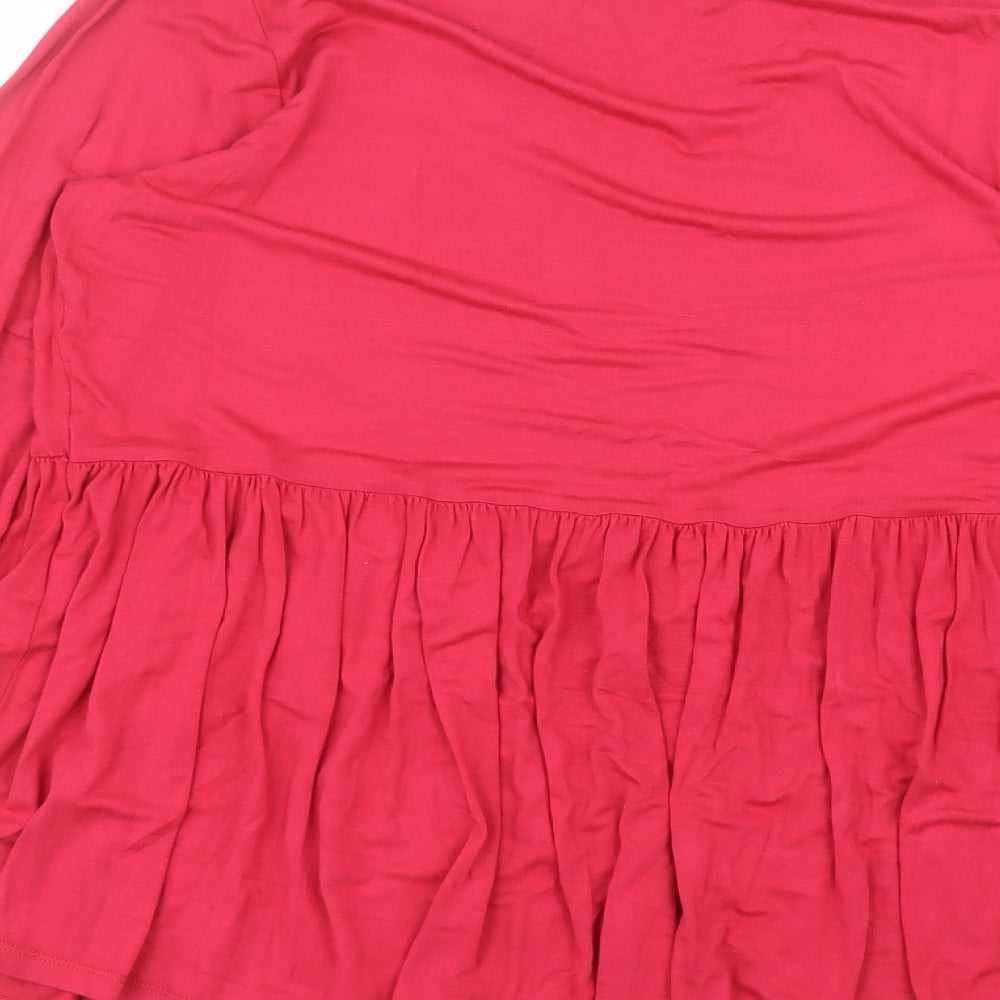 Matalan Womens Pink  Viscose Basic T-Shirt Size 20 Round Neck