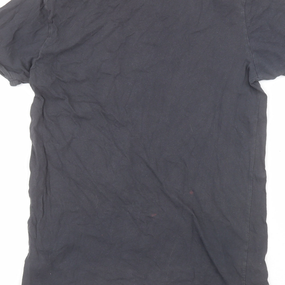 Firetrap Mens Blue  Cotton  T-Shirt Size S Round Neck