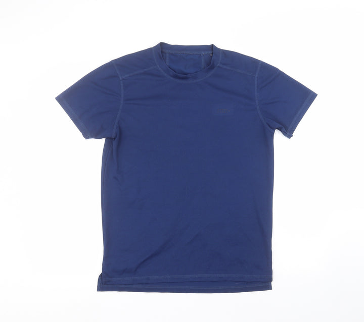 Steel & Jelly Mens Blue Polyester T-Shirt Size M Round Neck