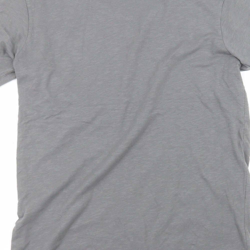 ammesia Mens Black  Cotton  T-Shirt Size L Round Neck