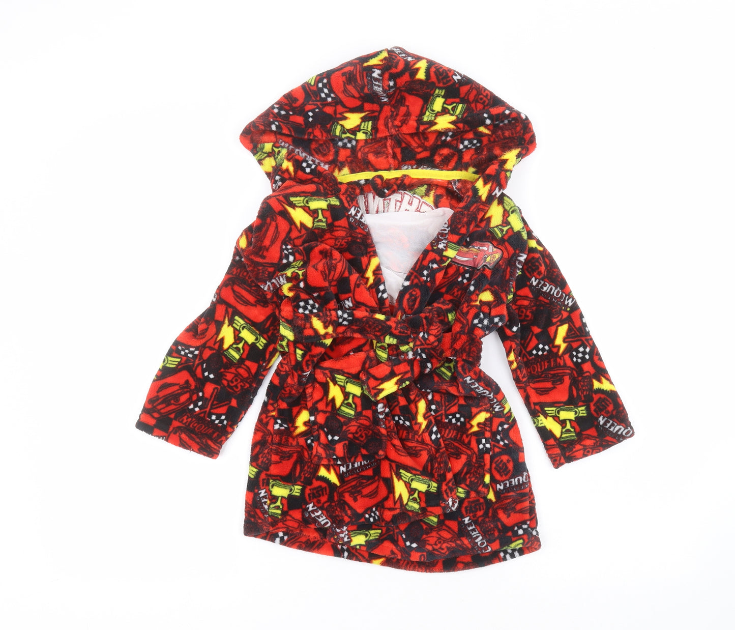 George Boys Red Solid Polyester  Robe Size 3-4 Years   - Cars