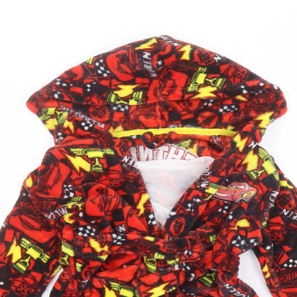 George Boys Red Solid Polyester  Robe Size 3-4 Years   - Cars