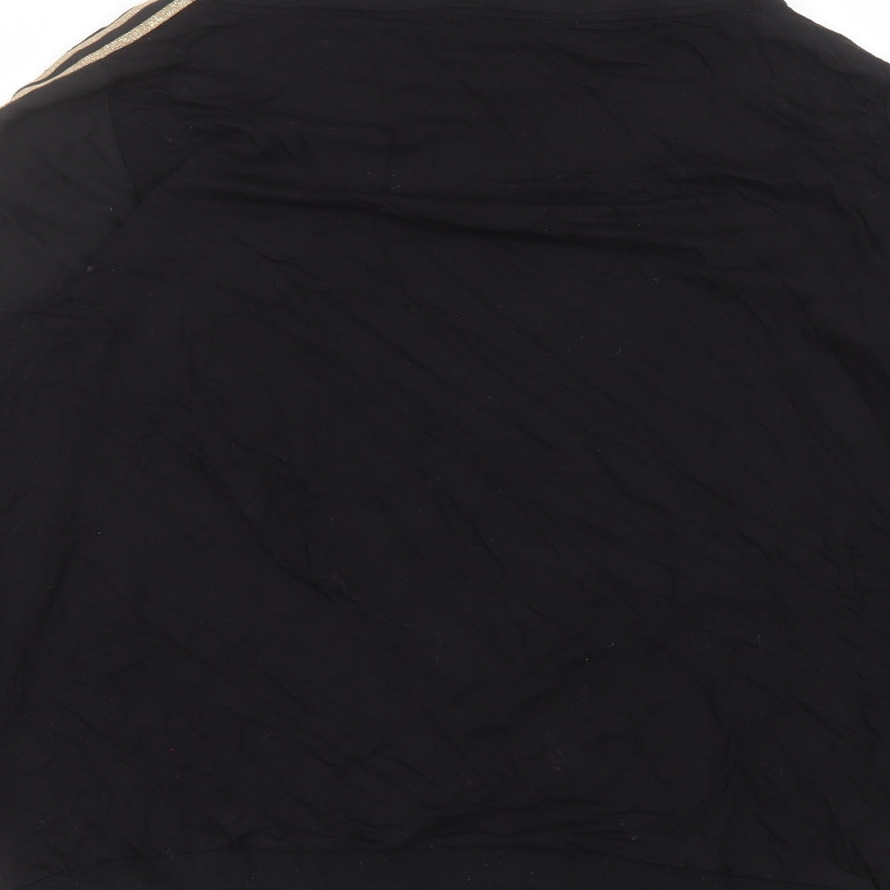 monari Womens Black Round Neck  Polyester Pullover Jumper Size 18