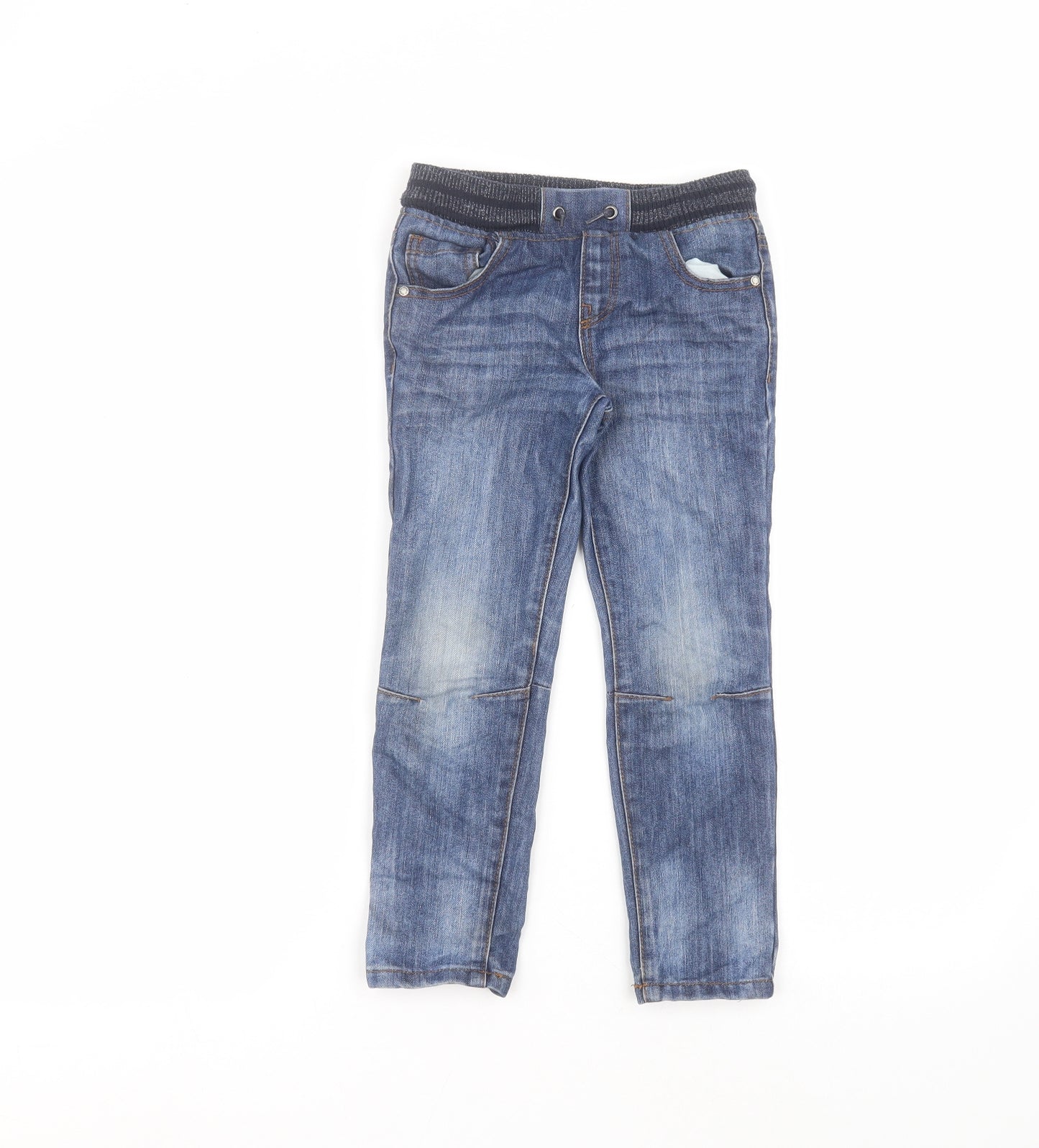 Primark Boys Blue  Cotton Straight Jeans Size 5-6 Years  Regular