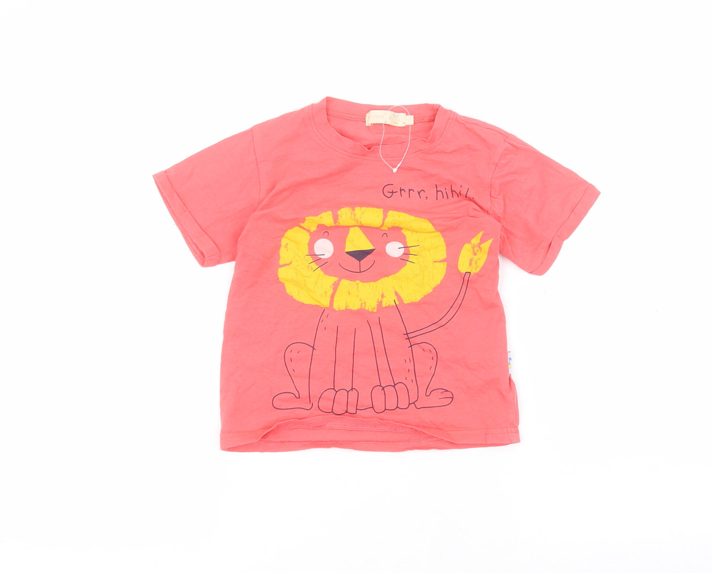 ASSB Girls Pink  Cotton Basic T-Shirt Size 5 Years Round Neck