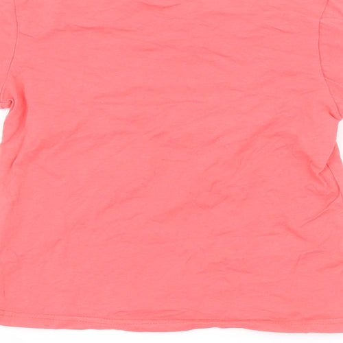 ASSB Girls Pink  Cotton Basic T-Shirt Size 5 Years Round Neck