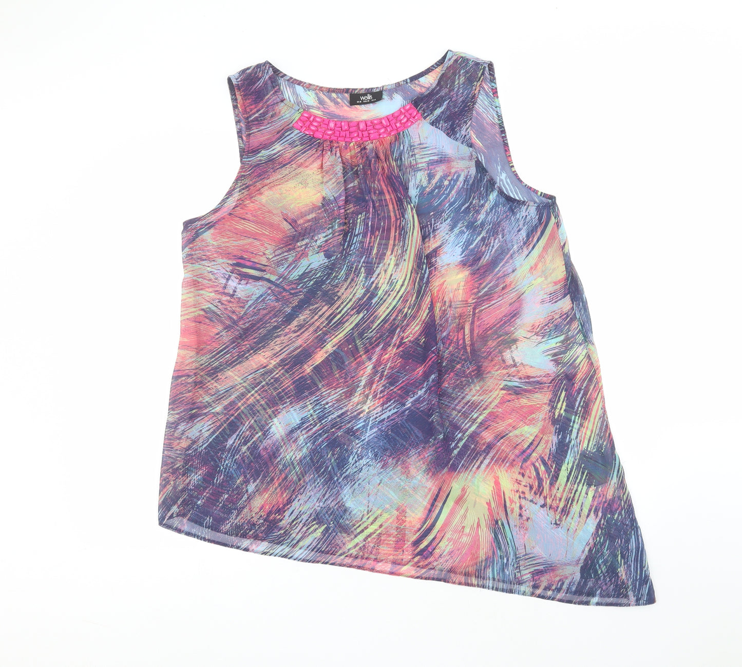 Wallis Womens Multicoloured  Polyester Basic T-Shirt Size 18 Round Neck