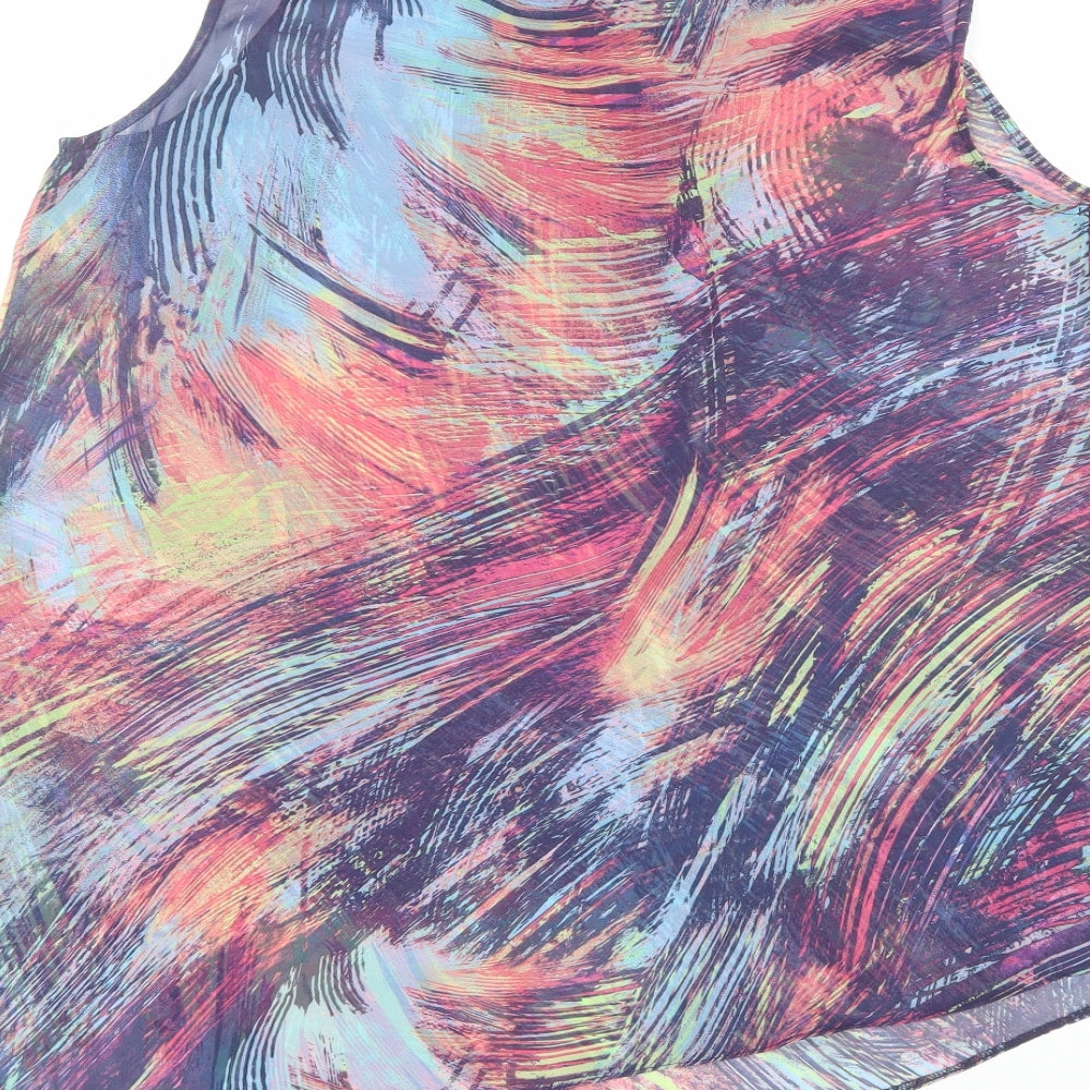 Wallis Womens Multicoloured  Polyester Basic T-Shirt Size 18 Round Neck