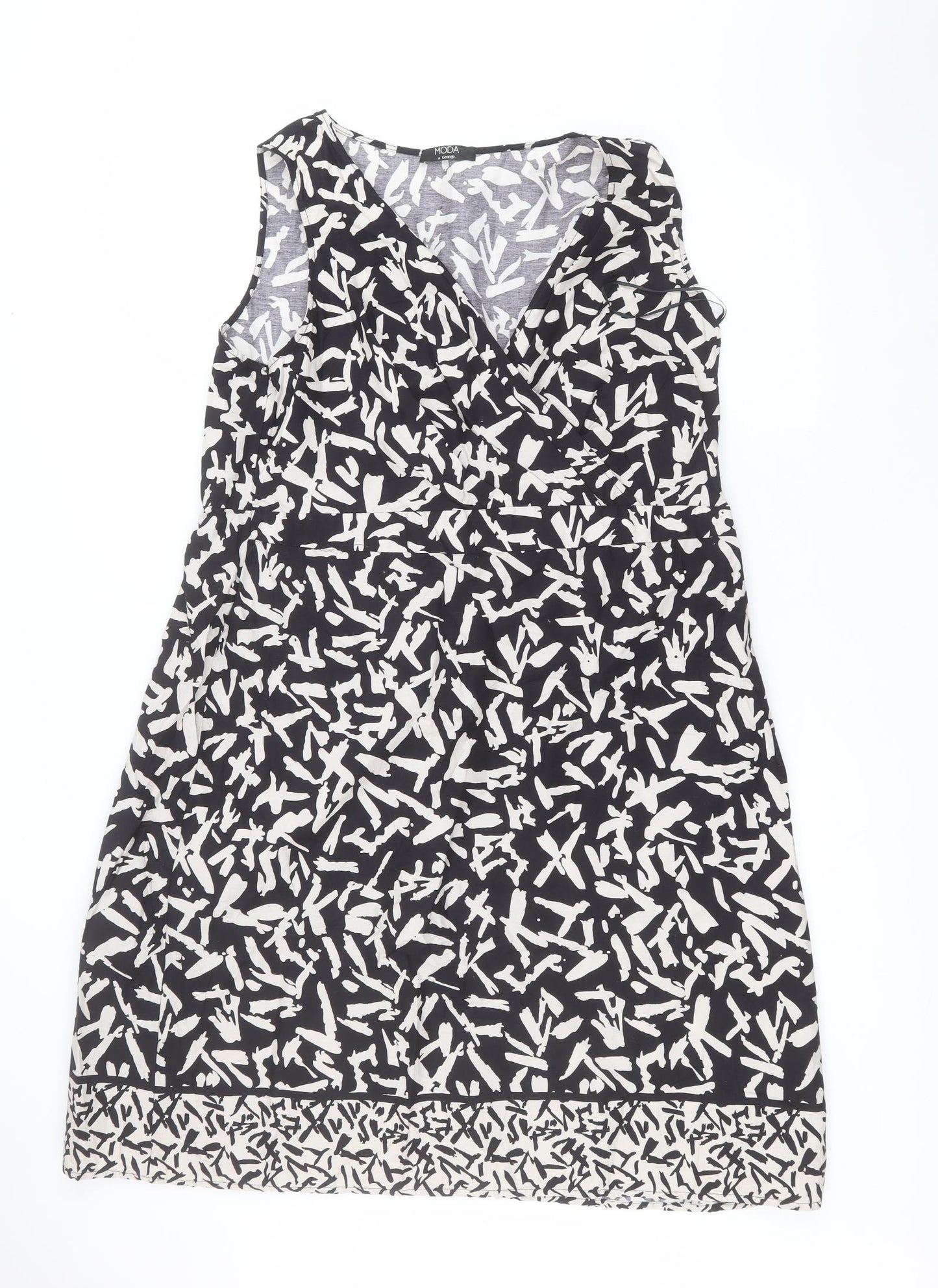 George Womens Black  Cotton A-Line  Size 22  V-Neck