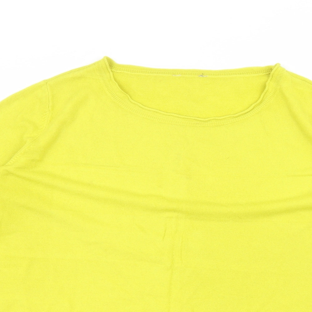 F&F Womens Yellow  Acrylic Basic T-Shirt Size 22 Round Neck