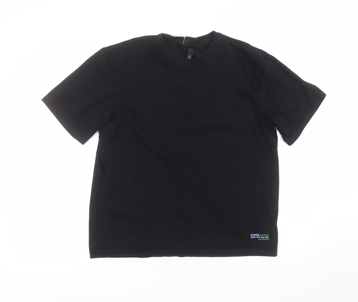 H&M Mens Black  Cotton  T-Shirt Size M Round Neck
