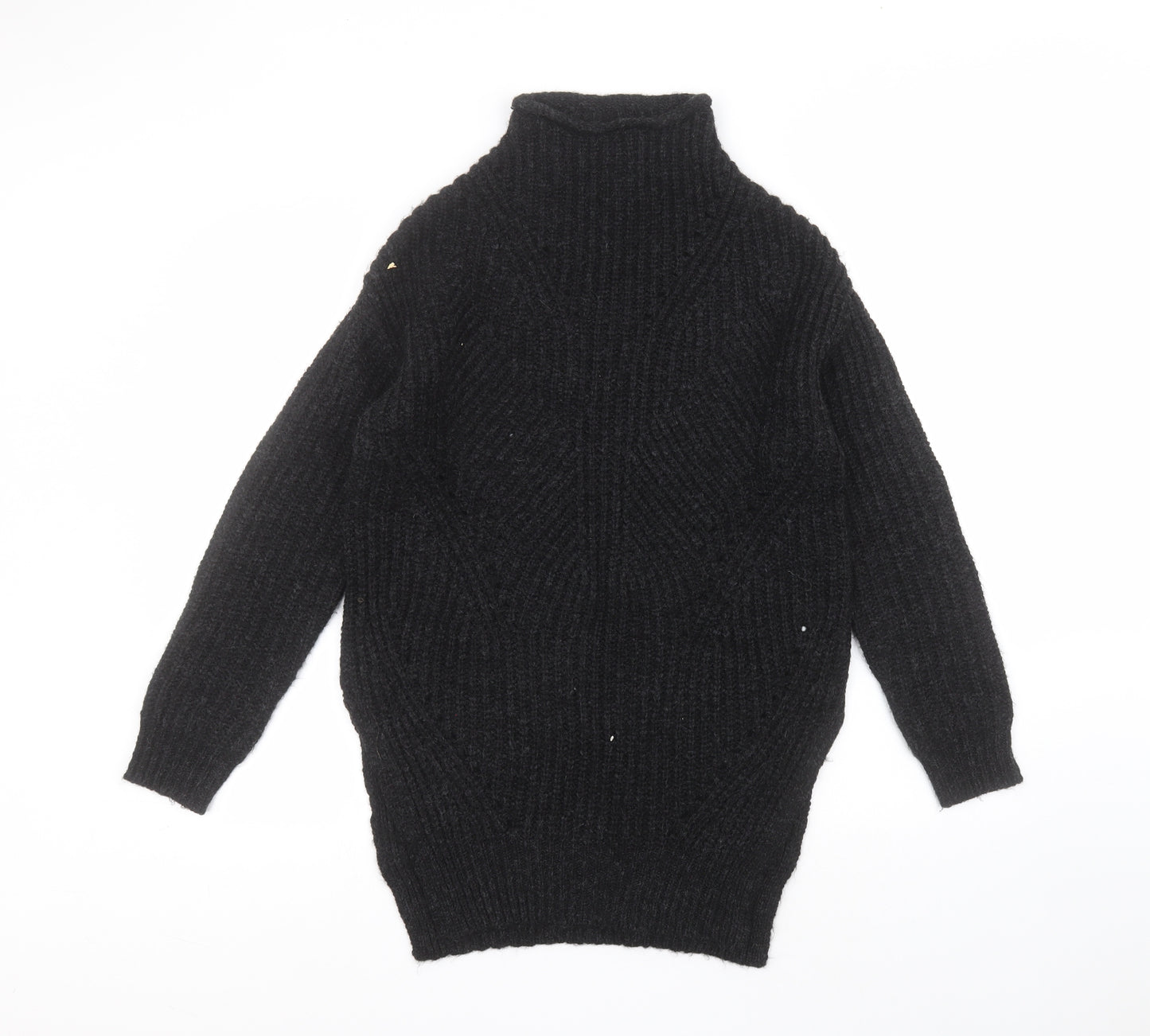 Matalan Womens Black Round Neck  Acrylic Pullover Jumper Size S