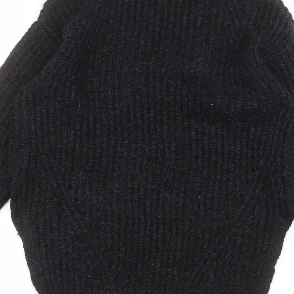 Matalan Womens Black Round Neck  Acrylic Pullover Jumper Size S