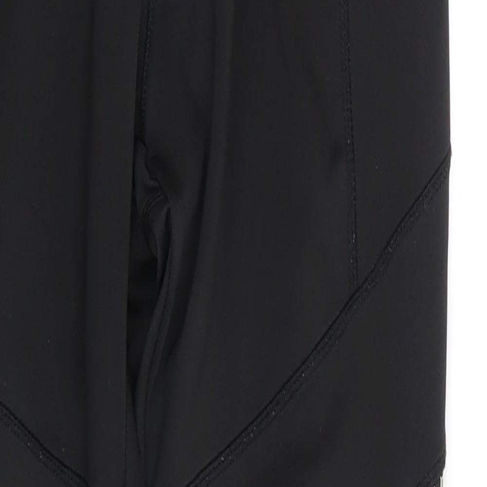 Sketchers Womens Black Geometric Polyester Compression Leggings Size 12 L26.5 in Regular  - Back Zip Waist Pocket
