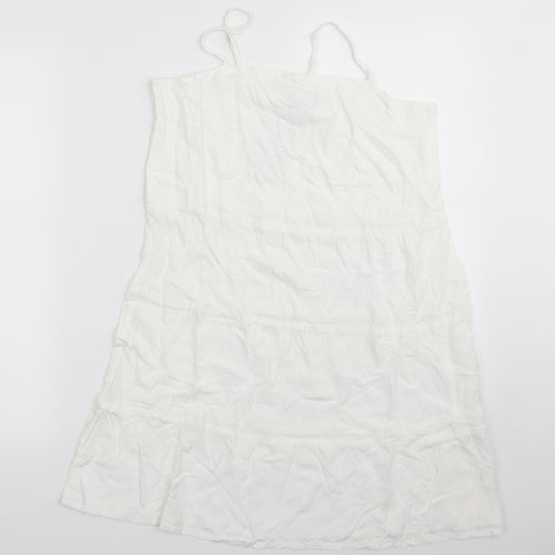 Esmee Womens White  Viscose A-Line  Size 8  Round Neck