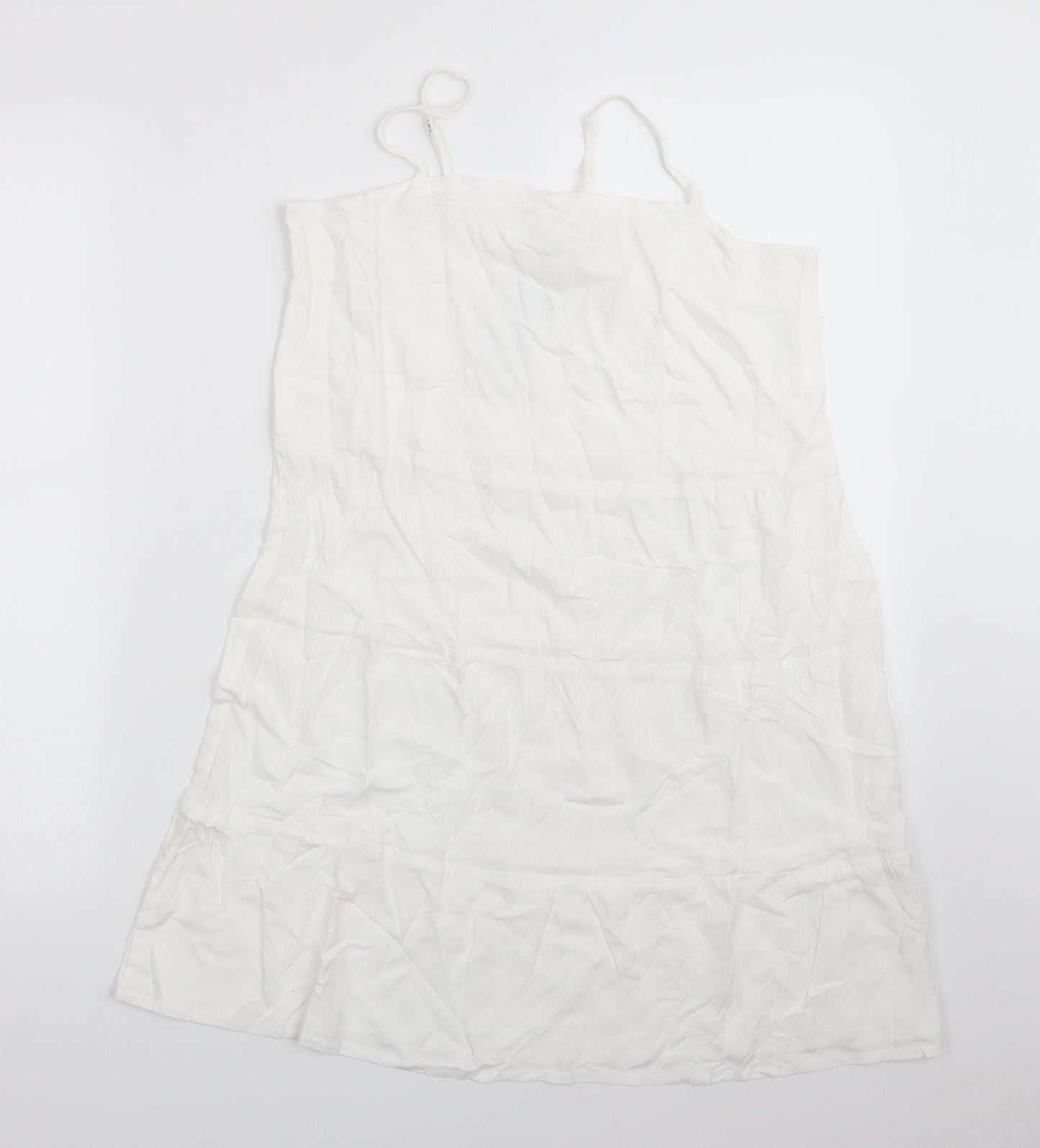 Esmee Womens White  Viscose A-Line  Size 8  Round Neck