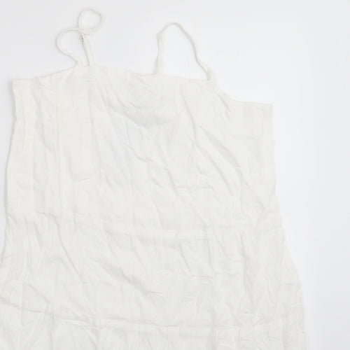 Esmee Womens White  Viscose A-Line  Size 8  Round Neck