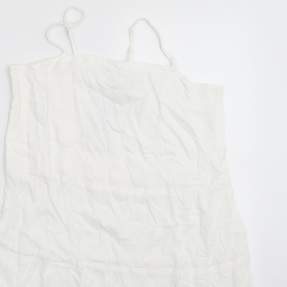 Esmee Womens White  Viscose A-Line  Size 8  Round Neck