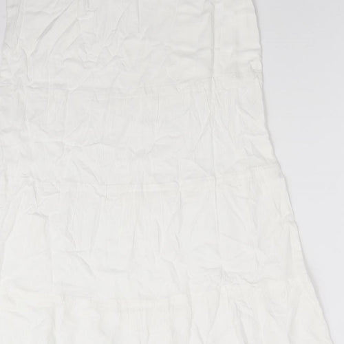 Esmee Womens White  Viscose A-Line  Size 8  Round Neck