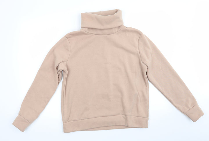 Peacocks Womens Beige Polyester Pullover Sweatshirt Size M