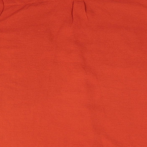 Primark Womens Orange  Polyester Basic Button-Up Size 10 Collared - Dark Orange