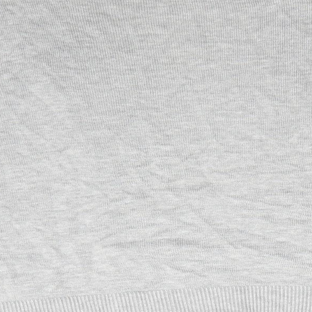Wallis Womens Grey V-Neck  Viscose Cardigan Jumper Size L   - Light Grey