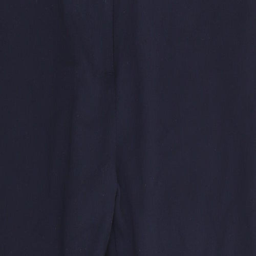 Marks and Spencer Womens Blue  Polyester Trousers  Size 16 L25 in Regular  - Side Elastication