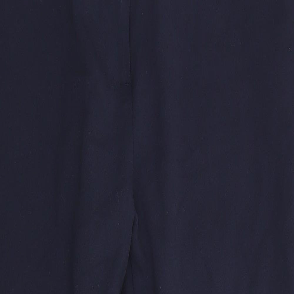 Marks and Spencer Womens Blue  Polyester Trousers  Size 16 L25 in Regular  - Side Elastication