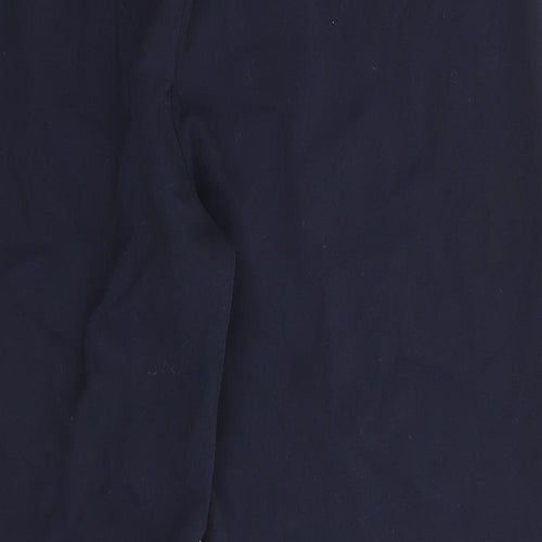 Marks and Spencer Womens Blue  Polyester Trousers  Size 16 L25 in Regular  - Side Elastication