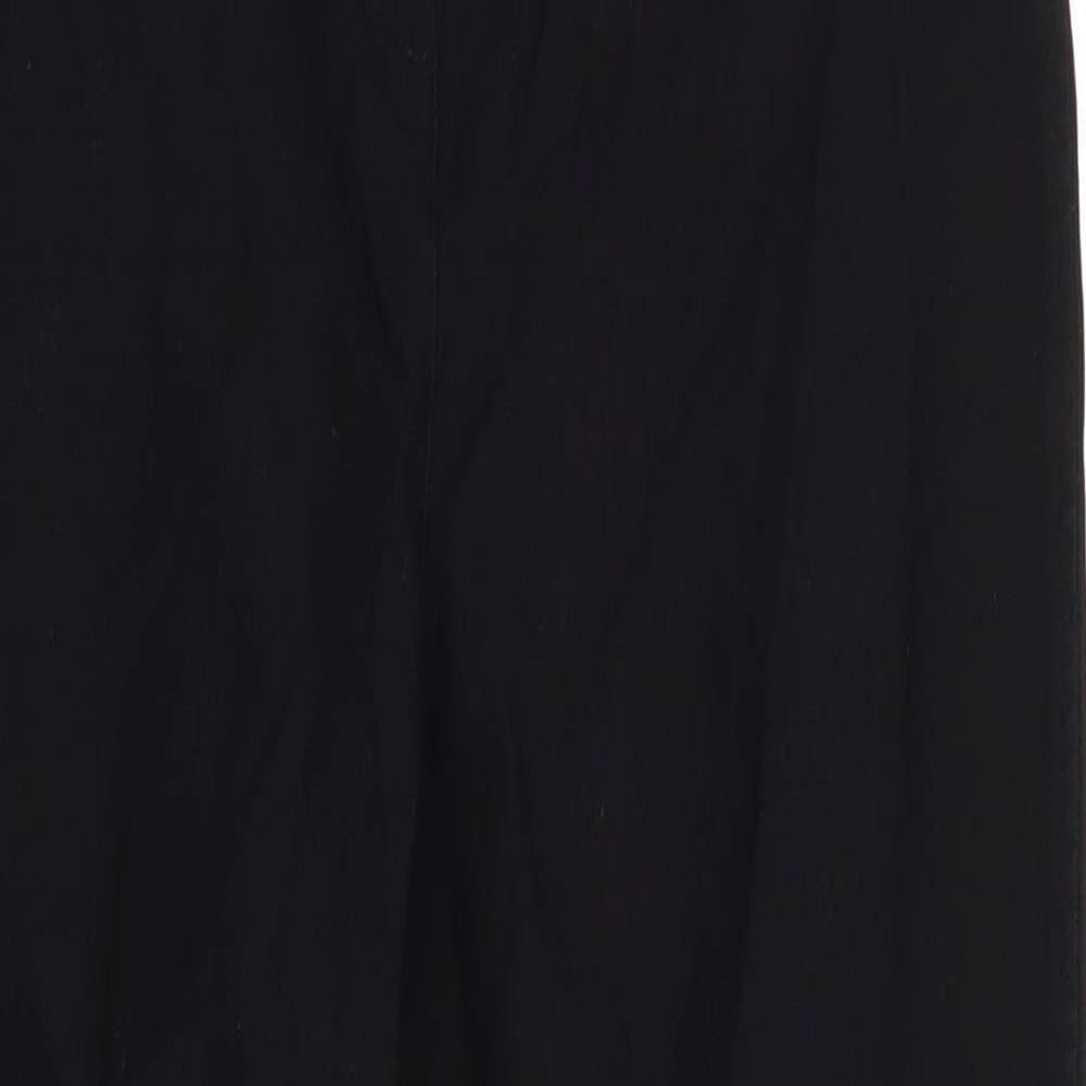 George Womens Black  Viscose Cropped Trousers Size 14 L25 in Regular  - Zip Pockets