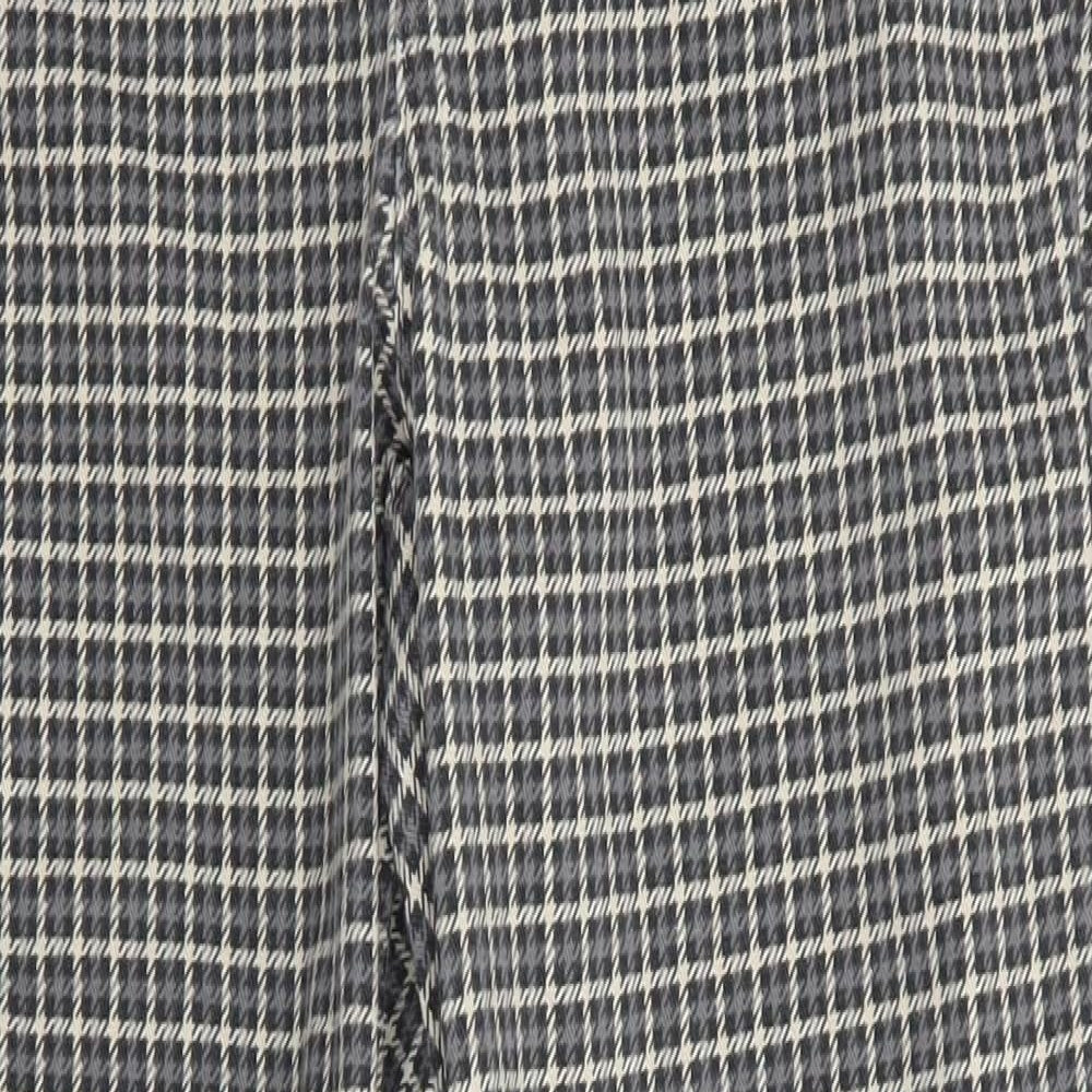 George Womens Grey Check Cotton Jegging Trousers Size 12 L26.5 in Regular