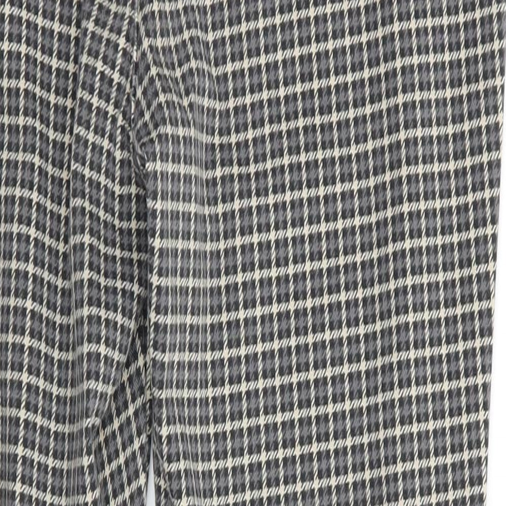 George Womens Grey Check Cotton Jegging Trousers Size 12 L26.5 in Regular