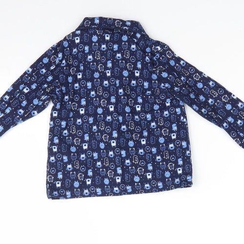 Primark Boys Blue Animal Print Cotton  Pyjama Top Size 18-24 Months   - Monsters