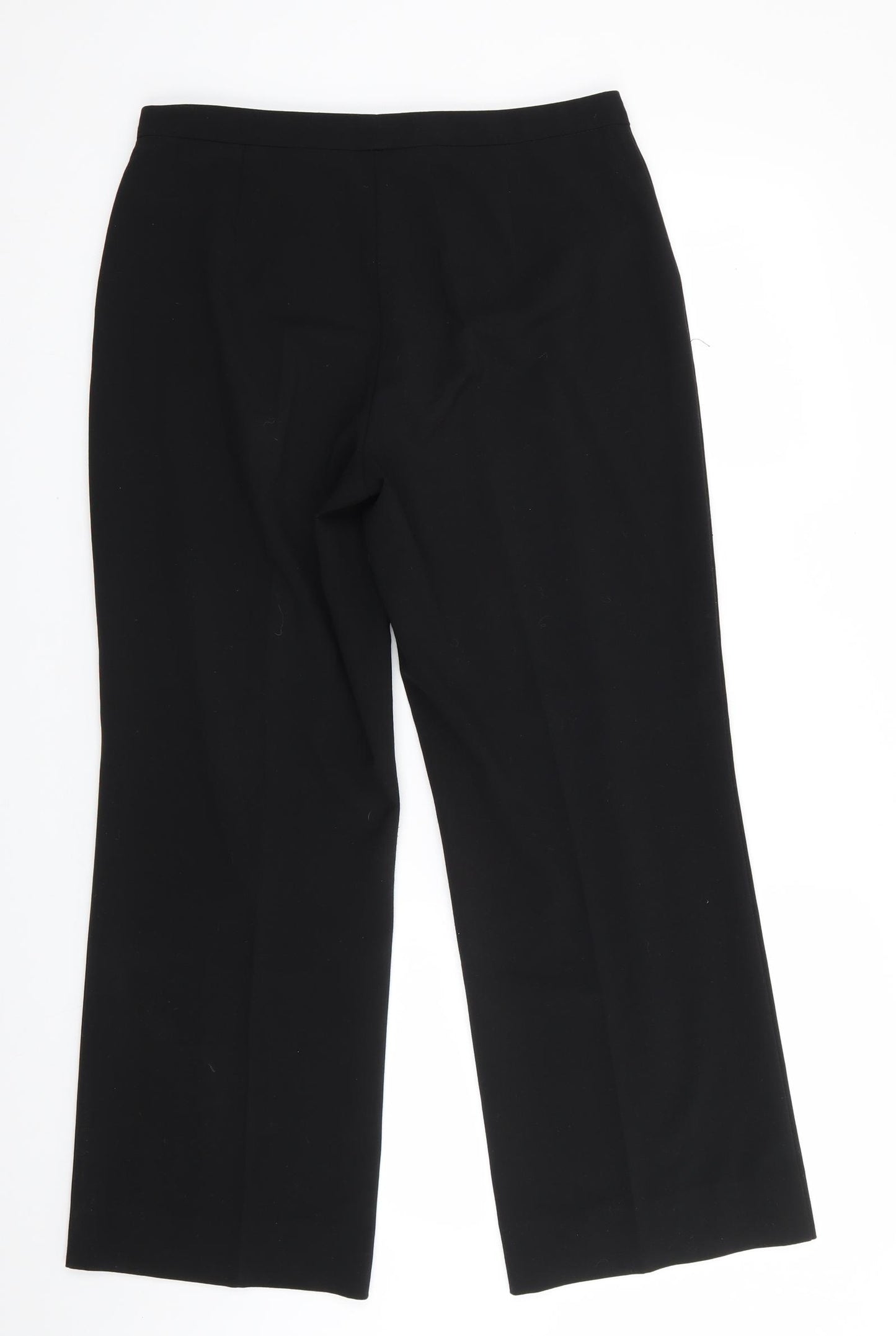 Marks and Spencer Womens Black  Polyester Trousers  Size 12 L27 in Regular
